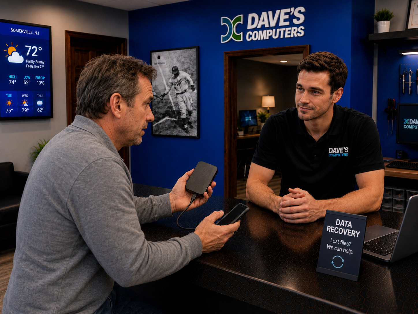 Data recovery consultation at Dave's Computers in Somerville NJ