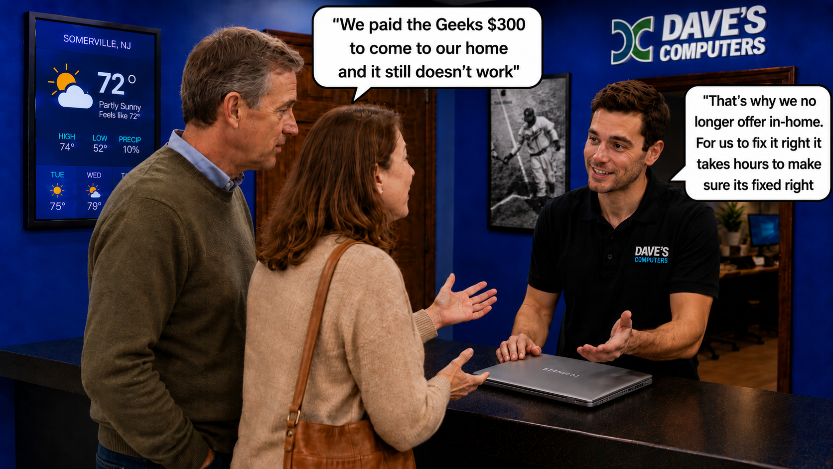 Dave's Computers in-shop vs in-home computer repair comparison