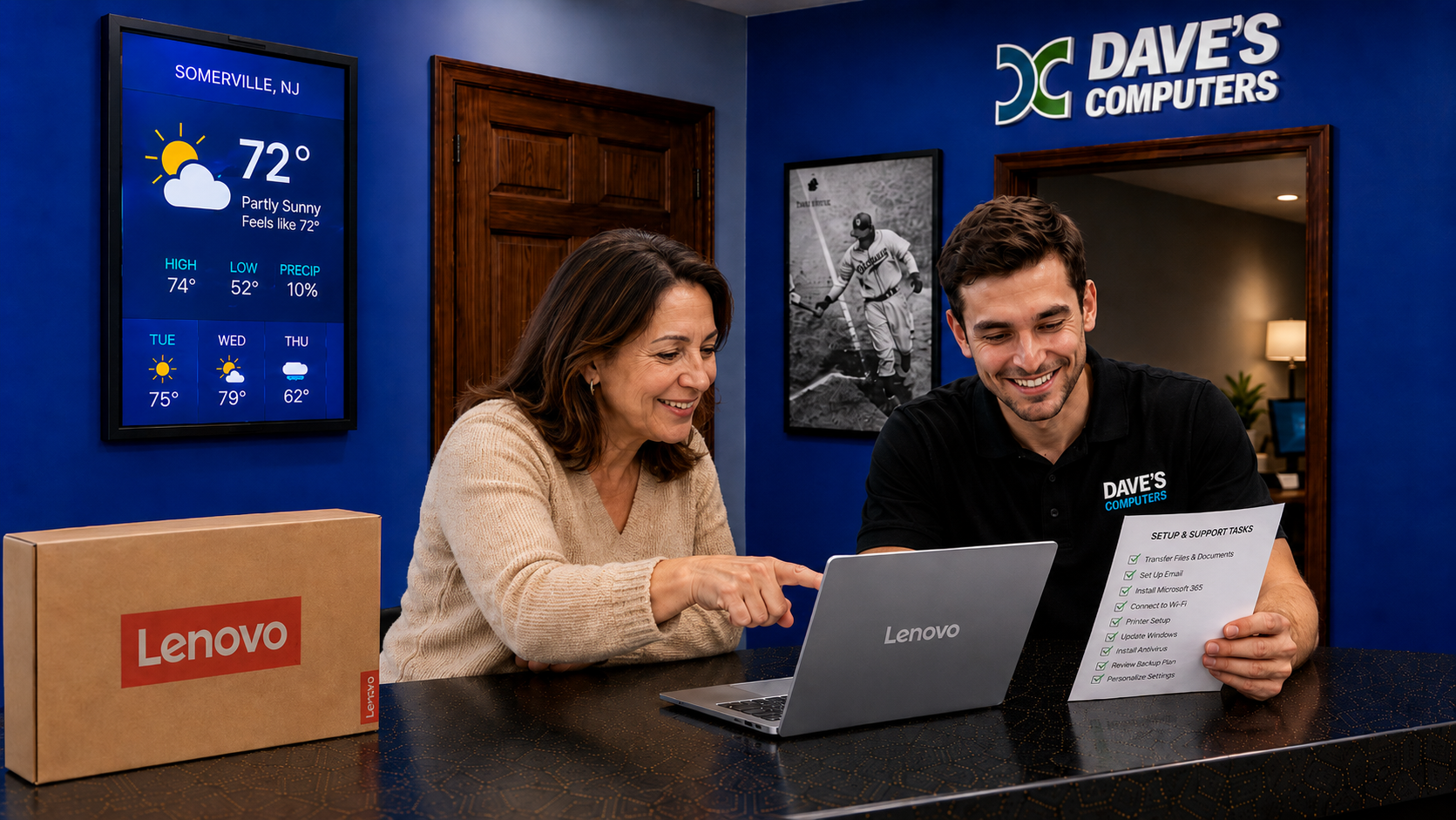 New computer setup service at Dave's Computers in Somerville NJ