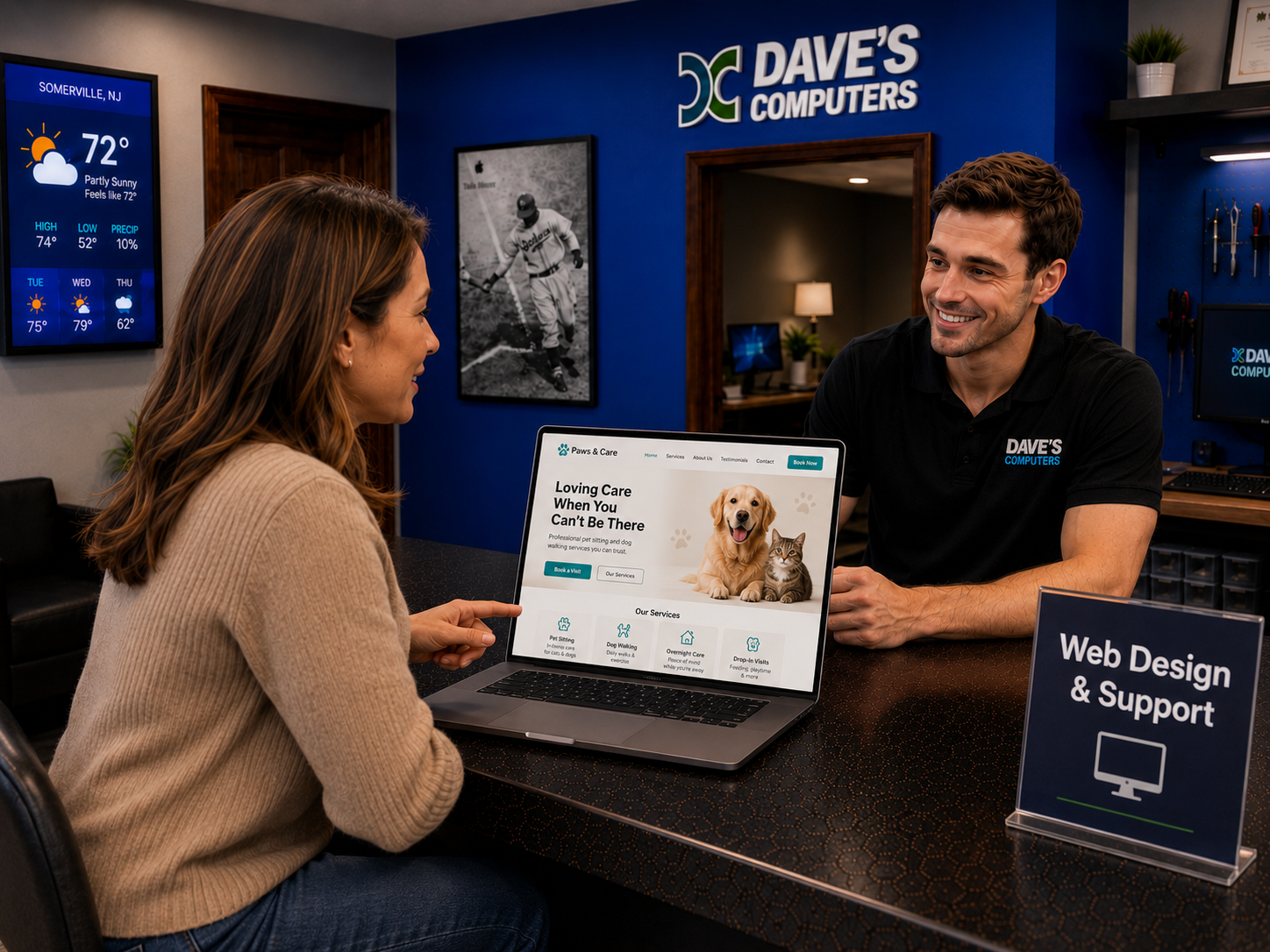 Web design consultation at Dave's Computers Somerville NJ
